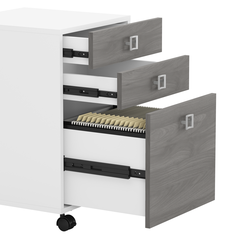 Echo L Shaped Desk with Mobile File Cabinet