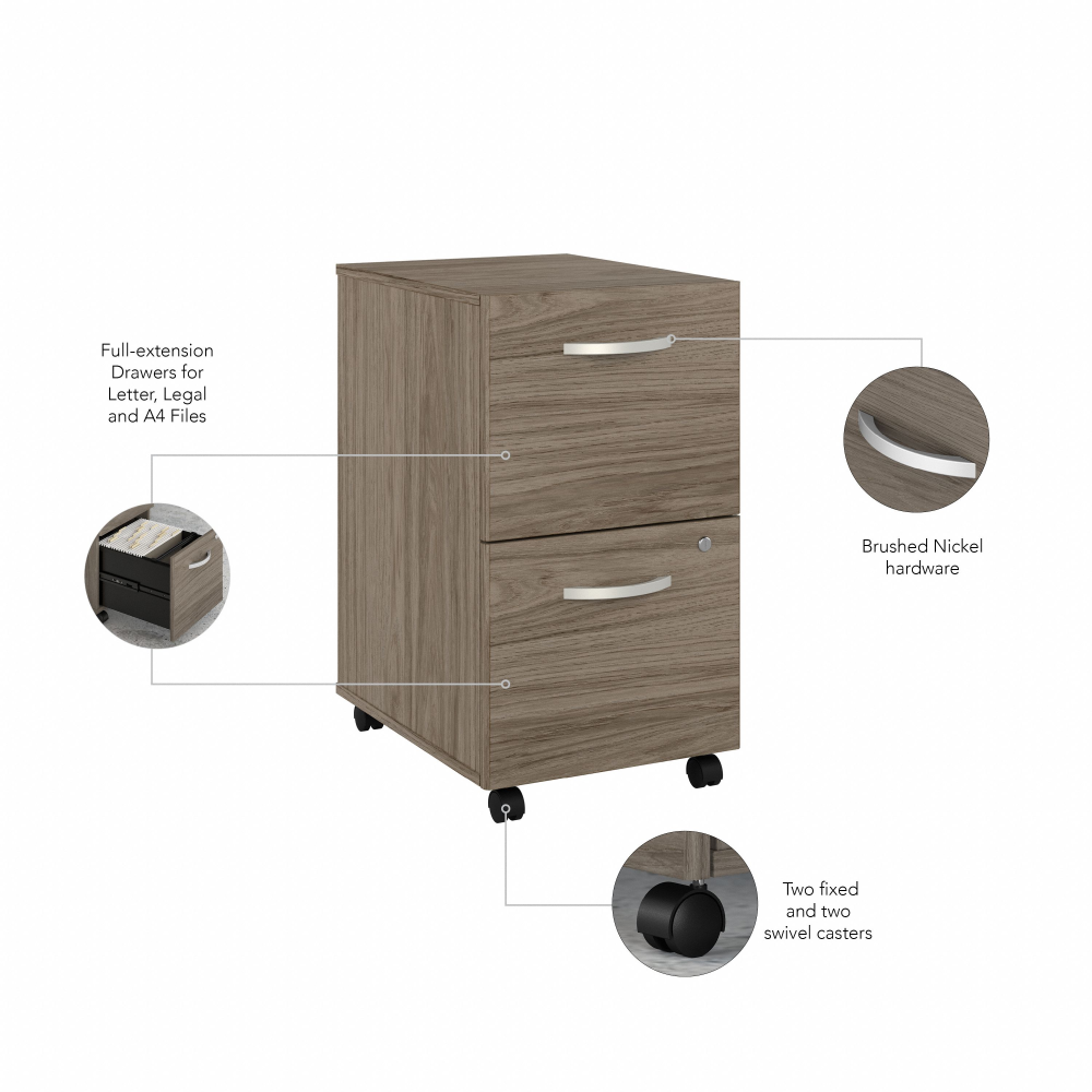 Studio C 72W x 36D Bow Front Desk with Mobile File Cabinets
