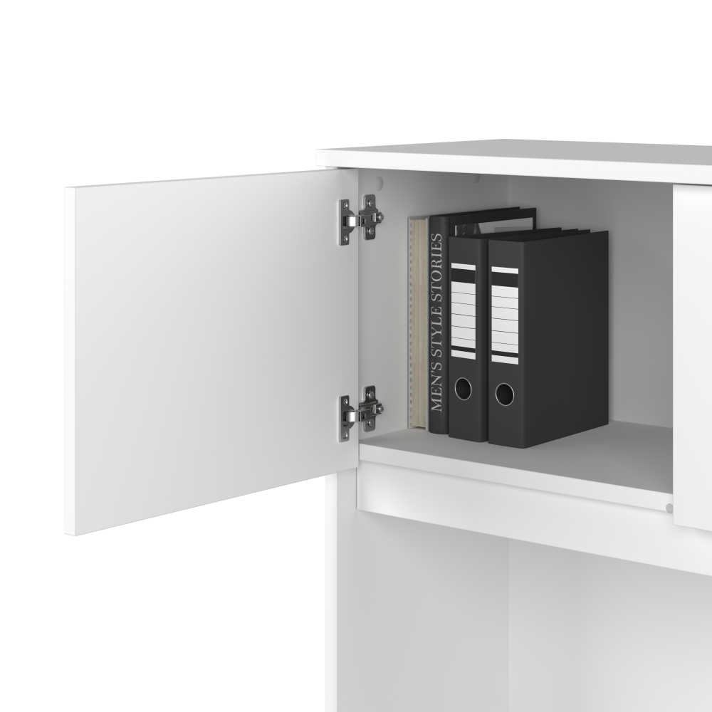 Studio C 72W x 36D U Shaped Desk with Hutch, Bookcase and File Cabinets