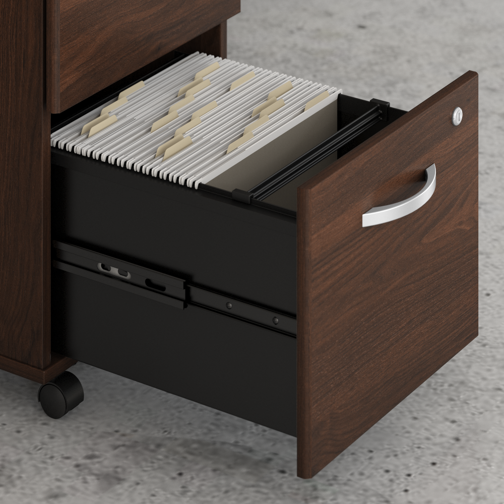 Studio C 72W x 36D Bow Front Desk with Mobile File Cabinets