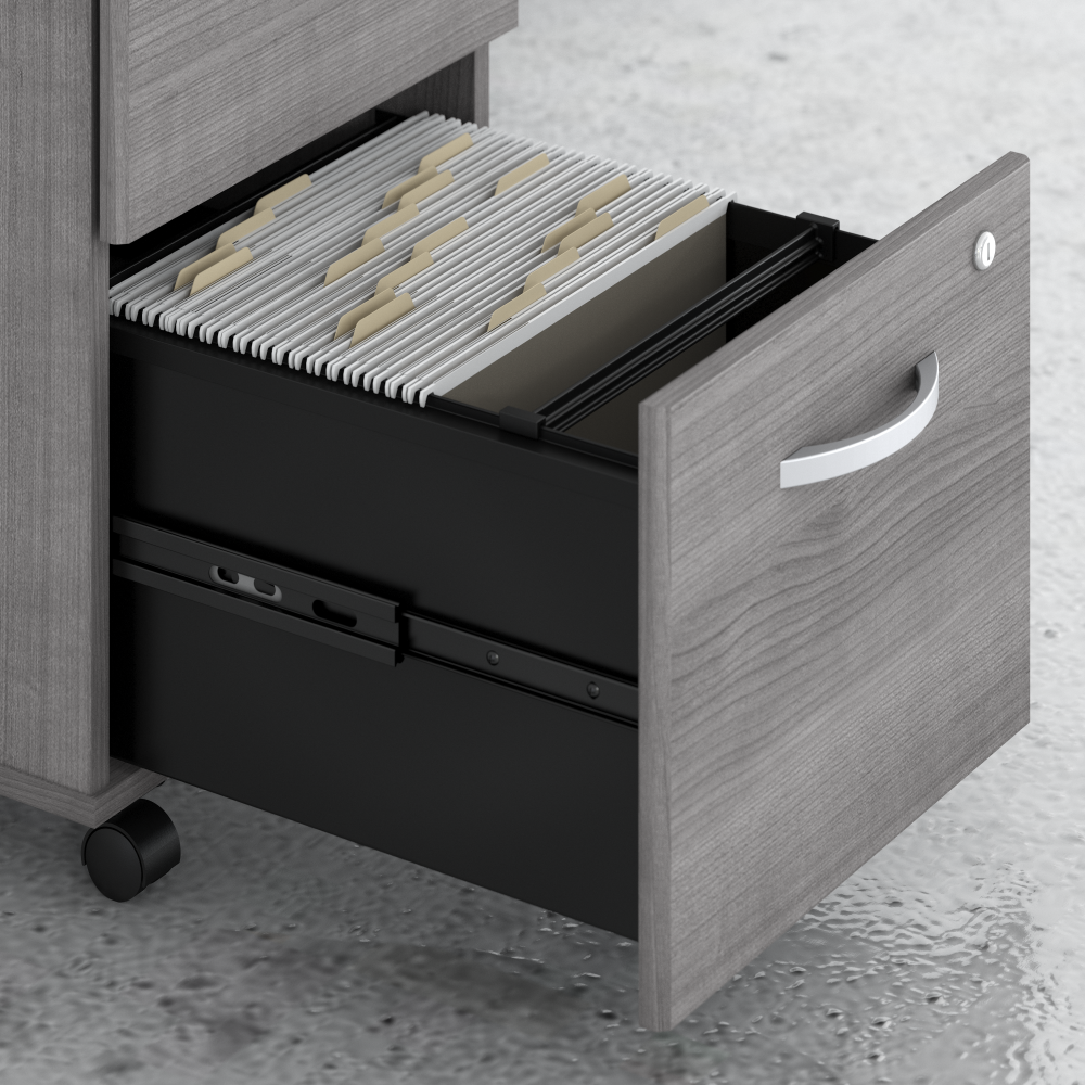 Studio C 72W x 36D Bow Front Desk with Mobile File Cabinets