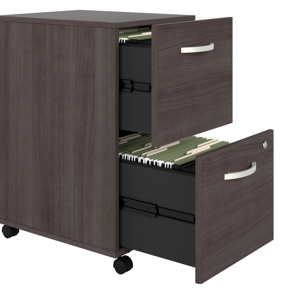 Studio C 72W x 36D Bow Front Desk with Mobile File Cabinets