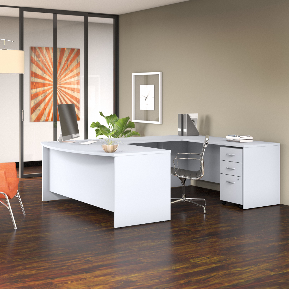 Studio C 72W x 36D U Shaped Desk with Mobile File Cabinet