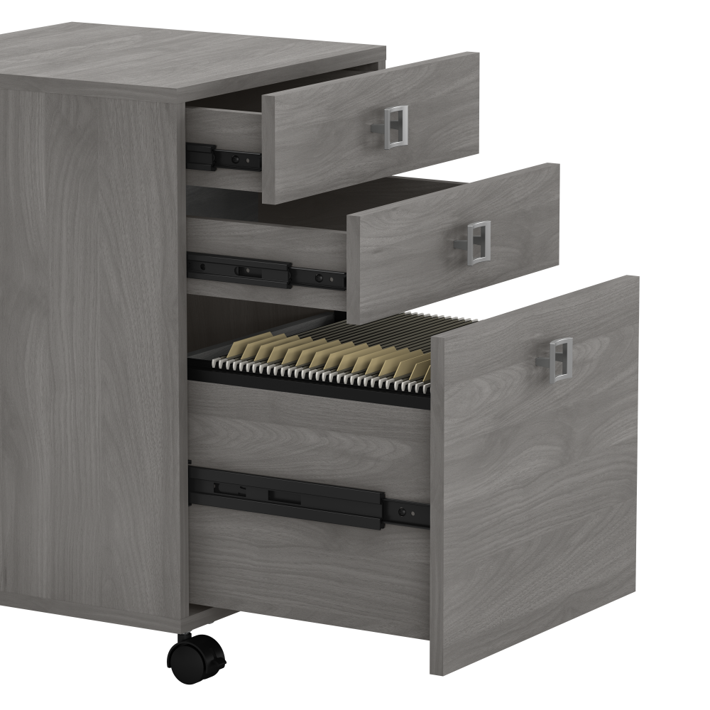 Echo L Shaped Desk with Mobile File Cabinet