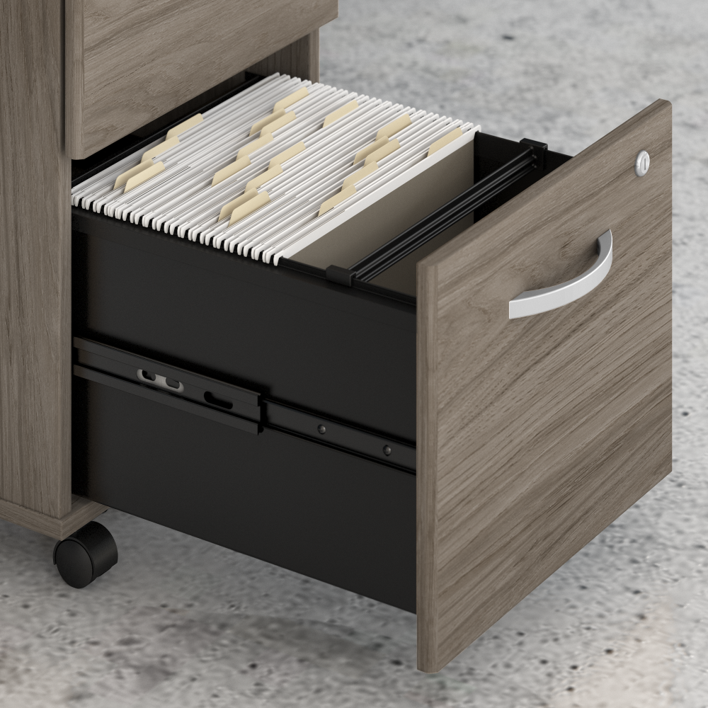Studio C 72W x 36D Bow Front Desk with Mobile File Cabinets