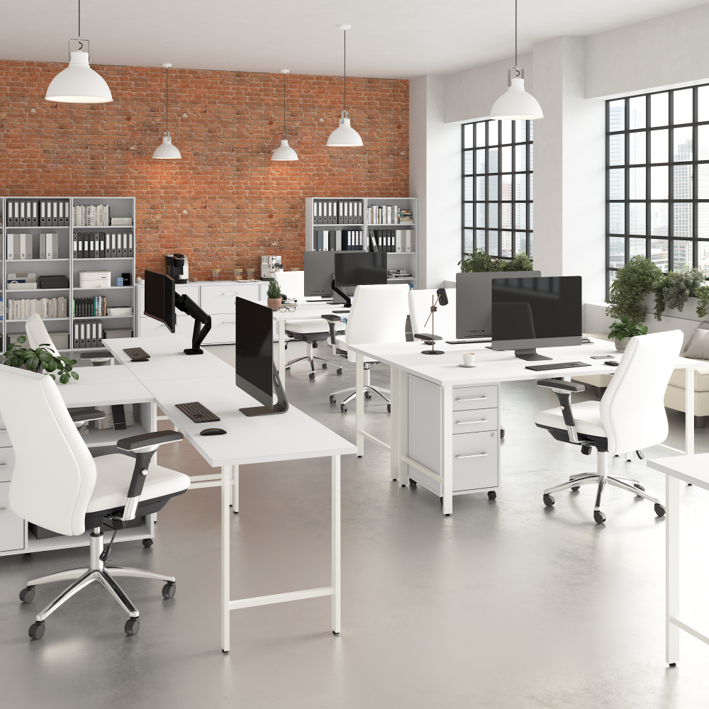 Hustle 72W x 24D L Shaped Computer Desk with Metal Legs