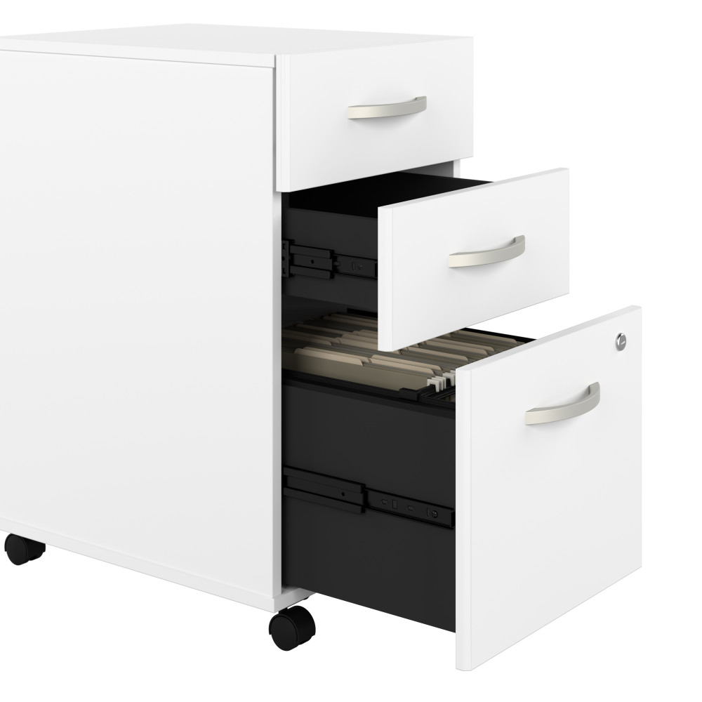 Studio C 72W x 36D Bow Front Desk with Mobile File Cabinets