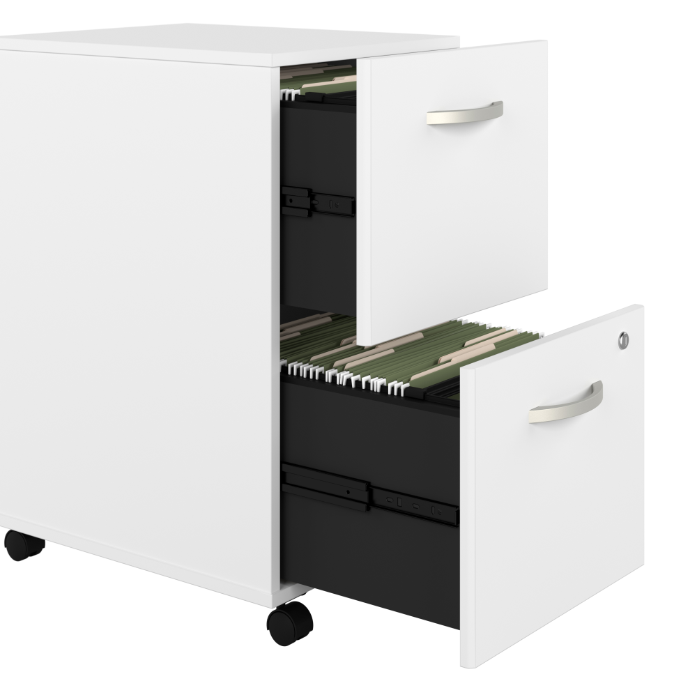 Studio C 72W x 36D Bow Front Desk with Mobile File Cabinets