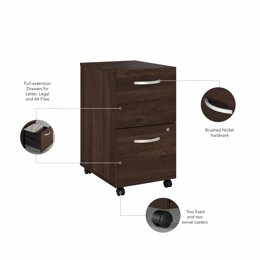 Studio C 72W x 36D Bow Front Desk with Mobile File Cabinets