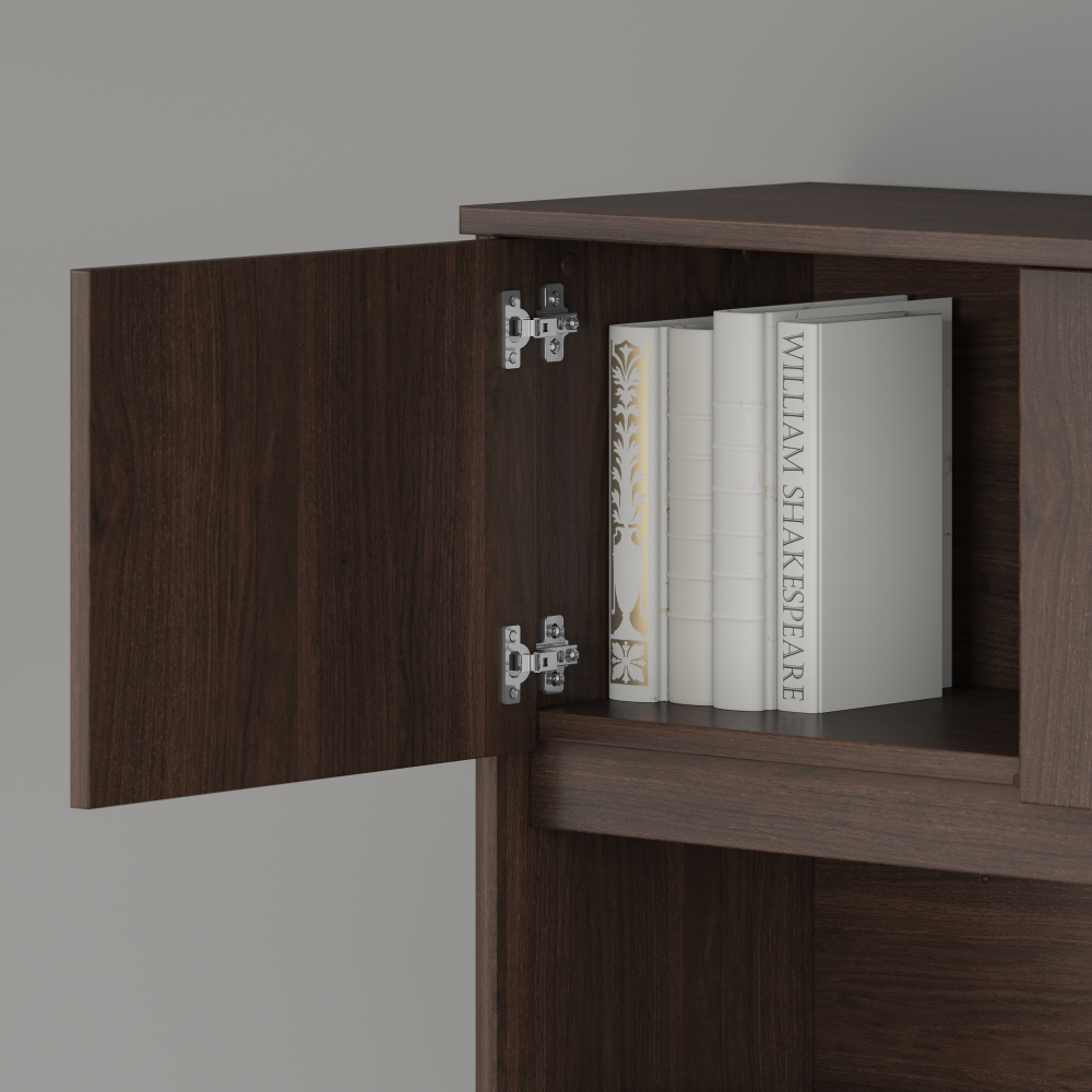 Studio C 72W x 36D U Shaped Desk with Hutch, Bookcase and File Cabinets