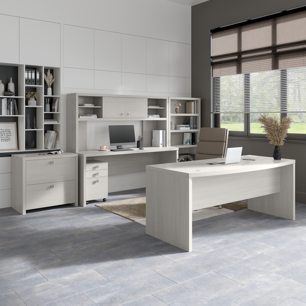 Echo L Shaped Desk with Mobile File Cabinet