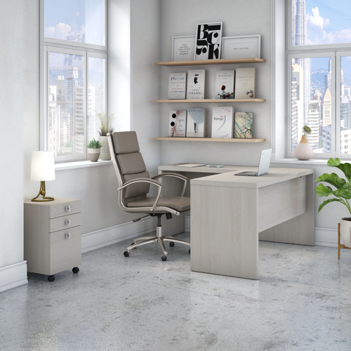 Echo L Shaped Desk with Mobile File Cabinet