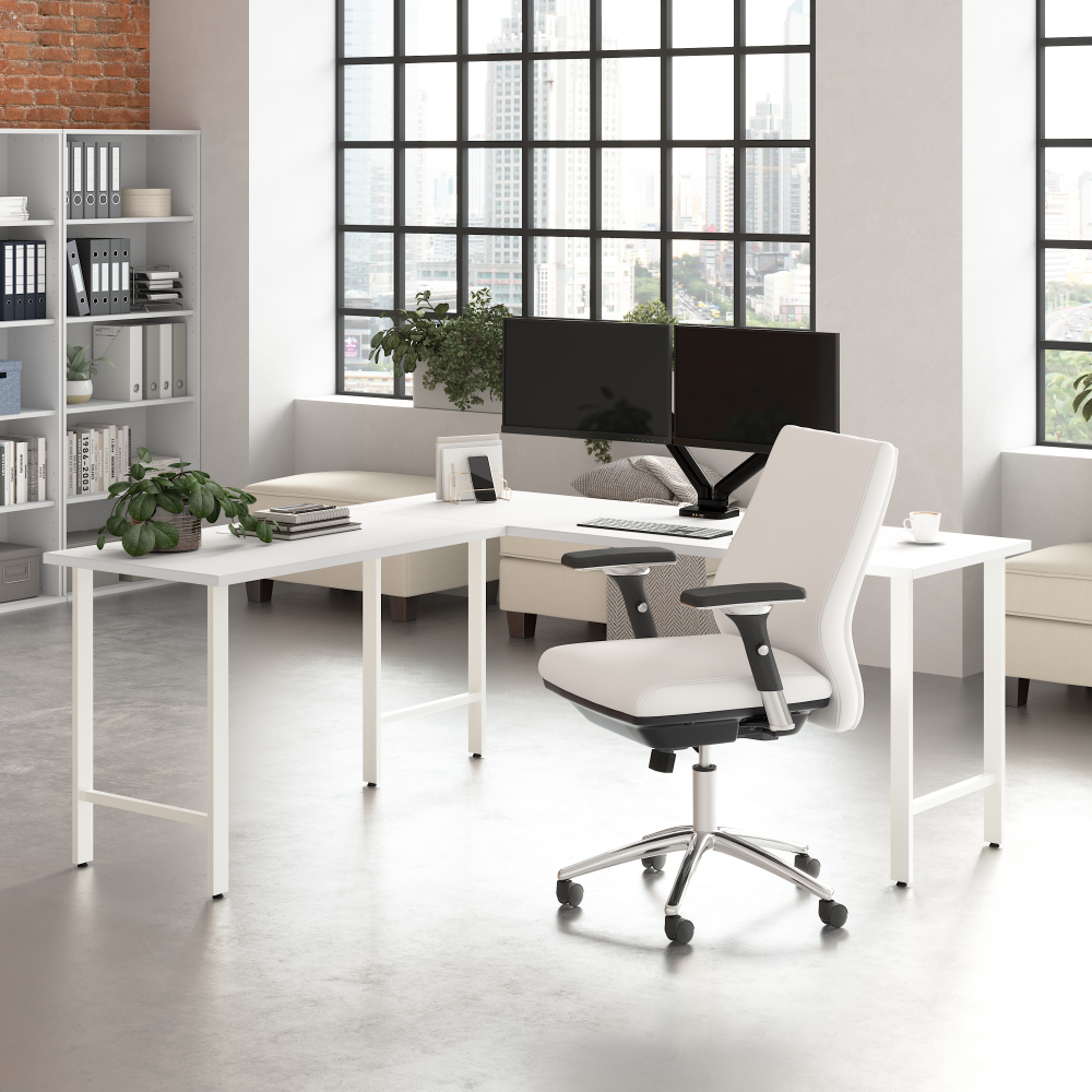 Hustle 72W x 24D L Shaped Computer Desk with Metal Legs