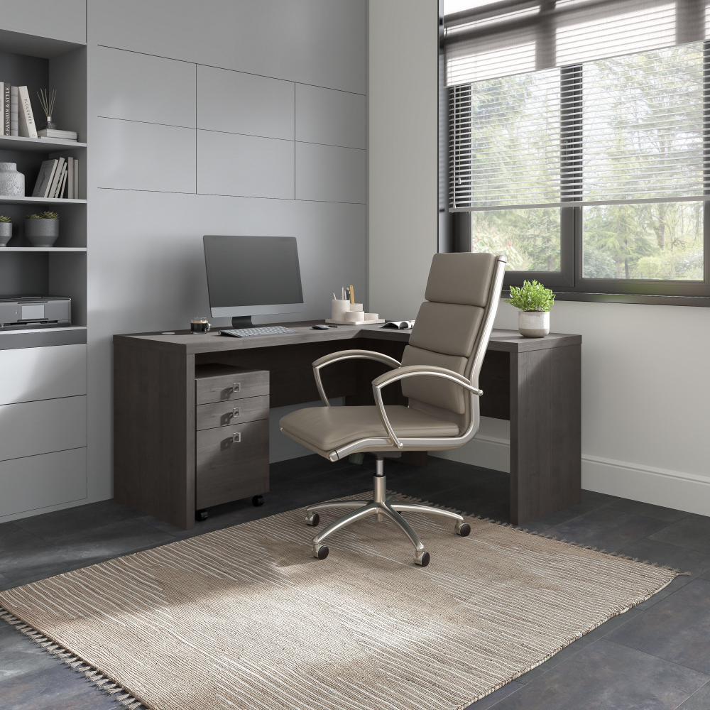 Echo L Shaped Desk with Mobile File Cabinet