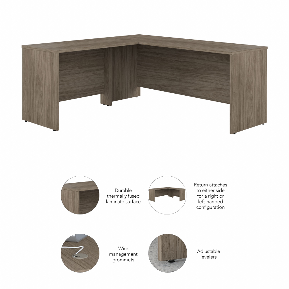 Studio C 72W x 24D L Shaped Desk with 42W Return