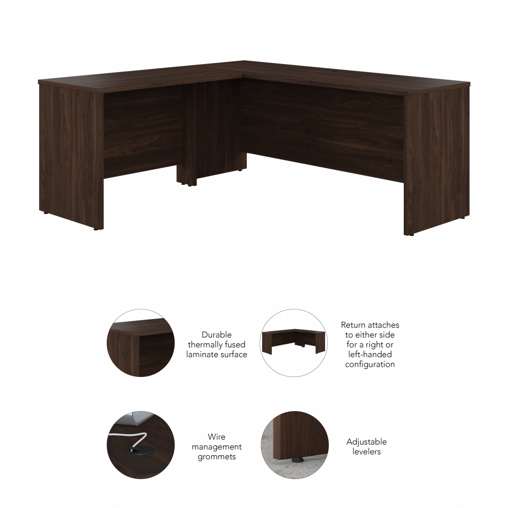 Studio C 72W x 24D L Shaped Desk with 42W Return