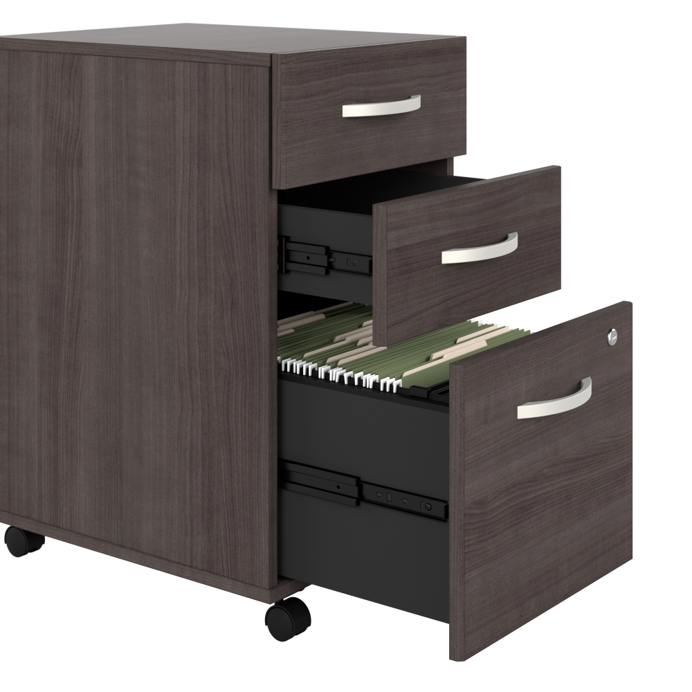 Studio C 72W x 36D Bow Front Desk with Mobile File Cabinets