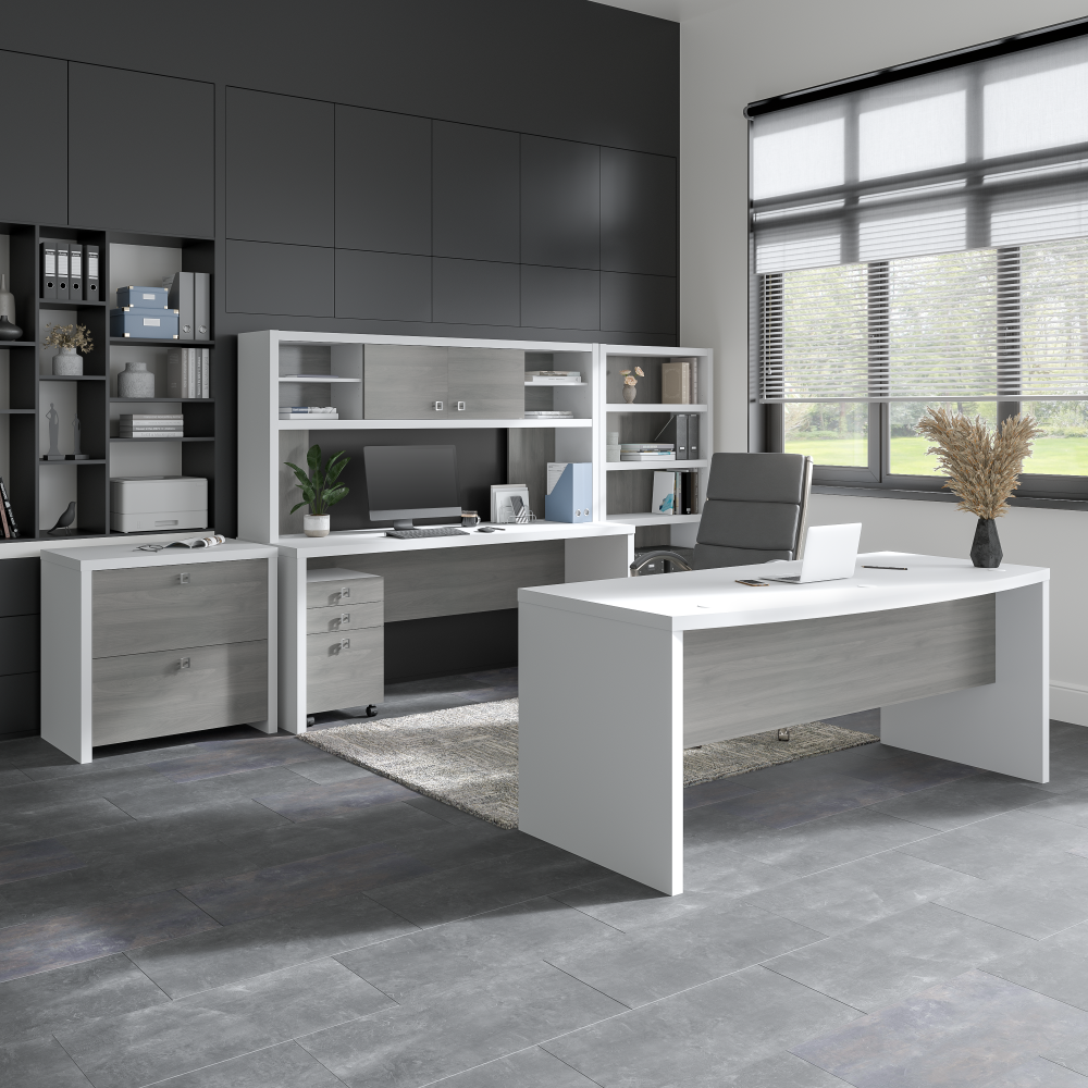 Echo L Shaped Desk with Mobile File Cabinet