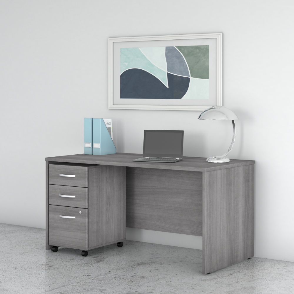 Studio C 60W x 30D Office Desk with Mobile File Cabinet