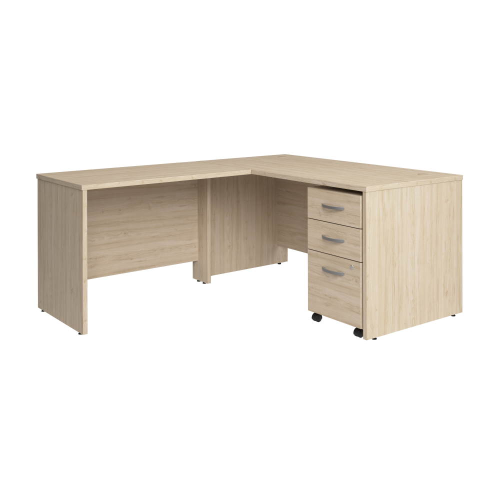 Studio C 60W x 30D L Shaped Desk with Mobile File Cabinet and 42W Return