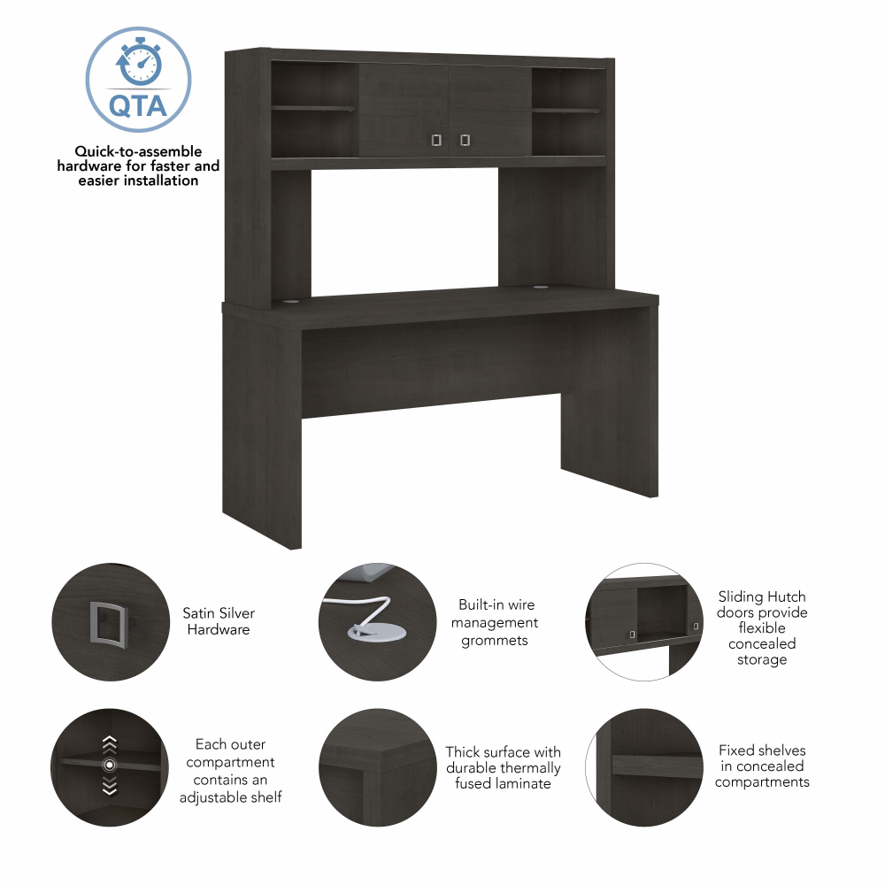 Echo 60W Credenza Desk with Hutch