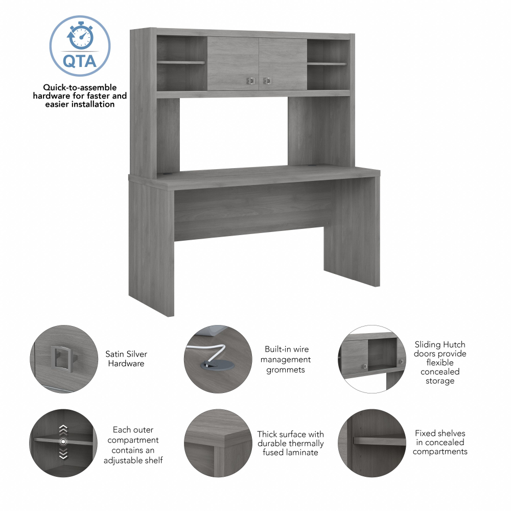 Echo 60W Credenza Desk with Hutch
