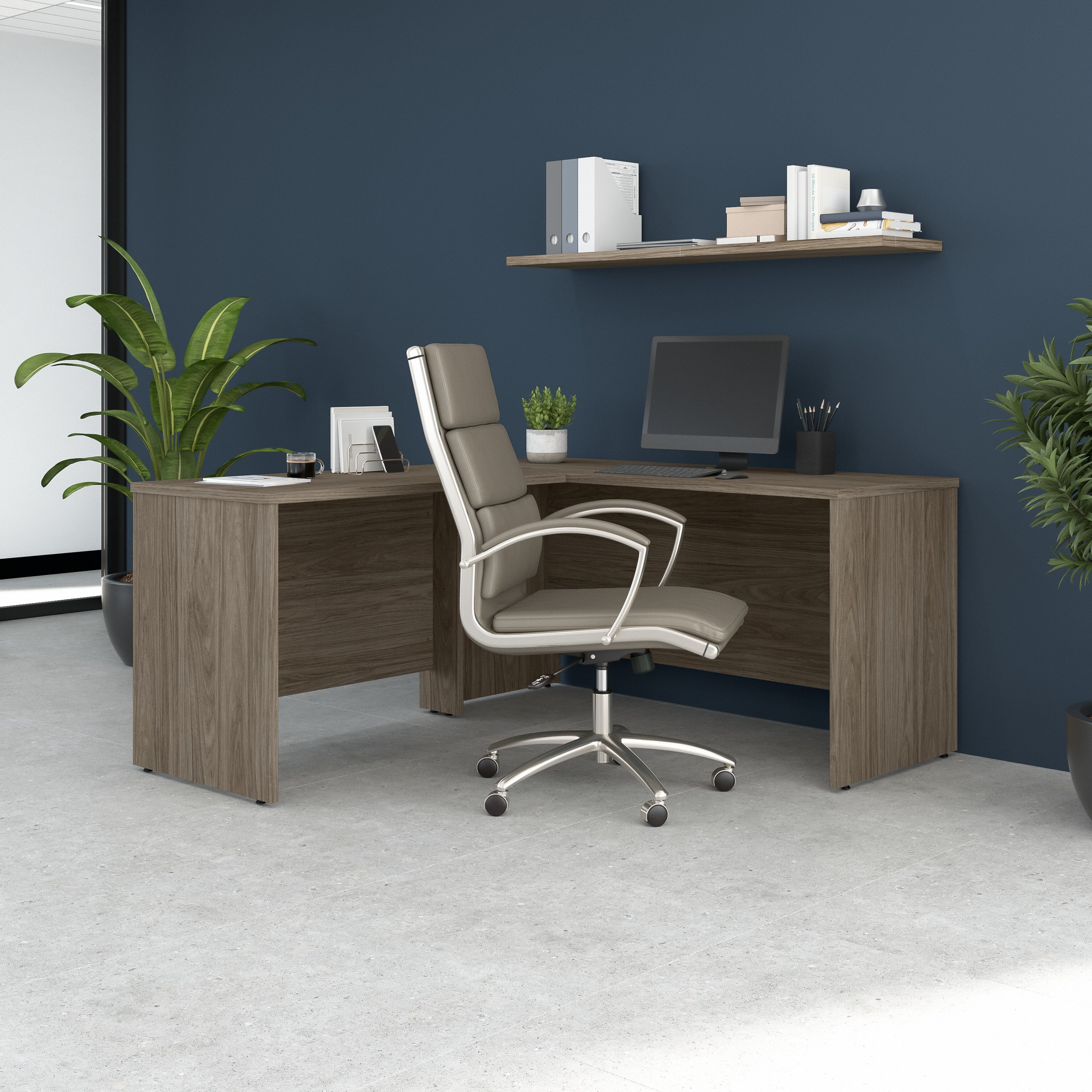 Studio C 60W x 24D L Shaped Desk with 42W Return