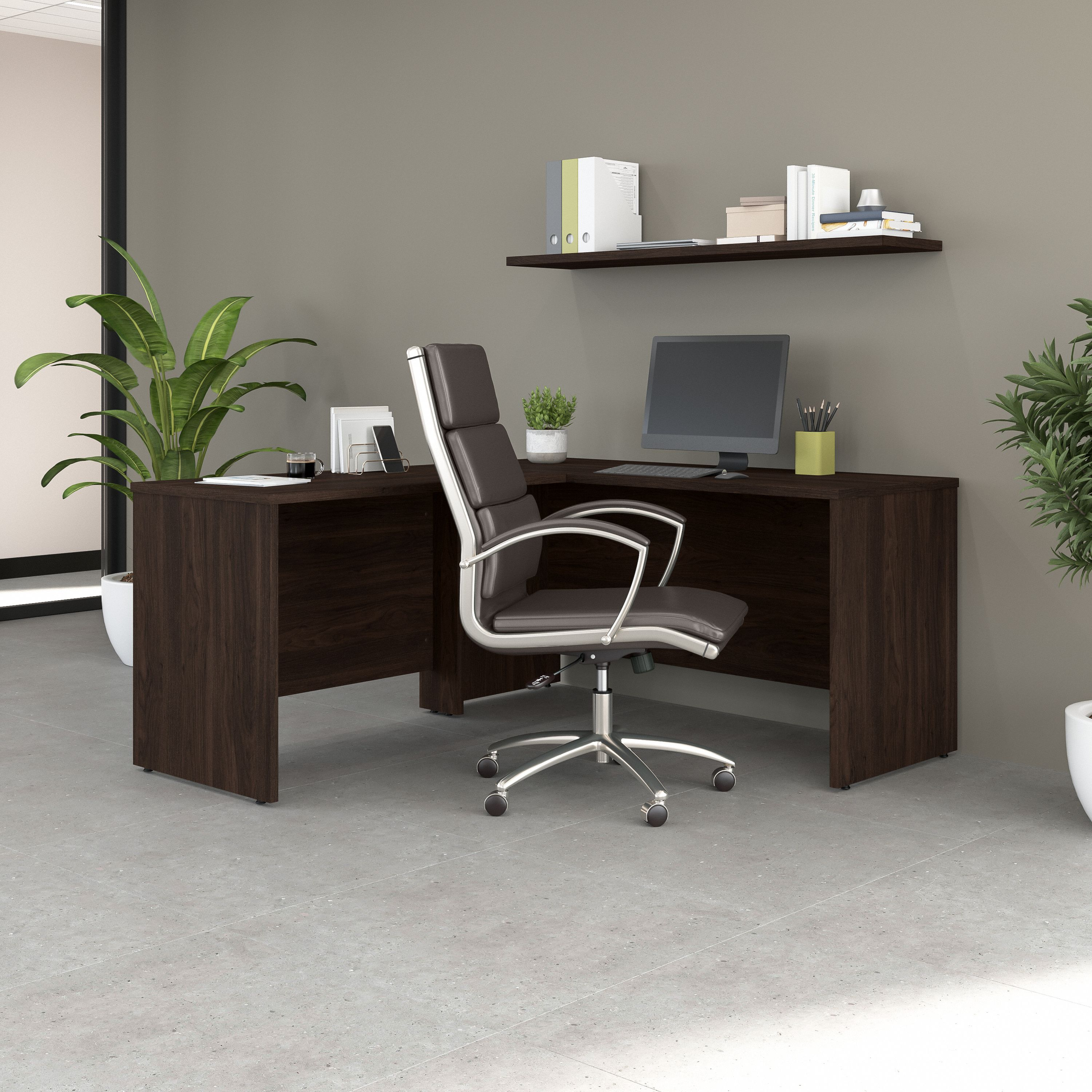 Studio C 60W x 24D L Shaped Desk with 42W Return